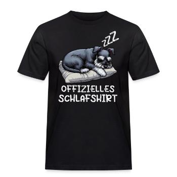 Offizielles Schlafshirt Schnauzer Riesenschnauzer - Männer Workwear T-Shirt - Schwarz - Vorne - AI Model Male 178 light (178cm)
