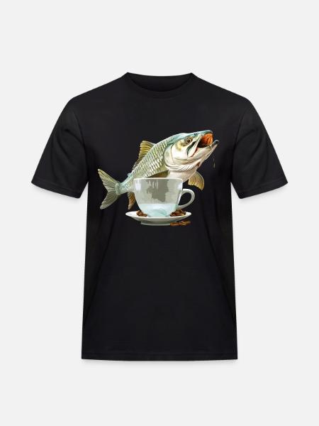 Tarpon Kaffee - Männer Workwear T-Shirt - Schwarz