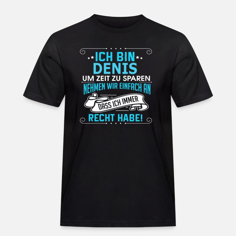 DENIS - Männer Workwear T-Shirt - Schwarz