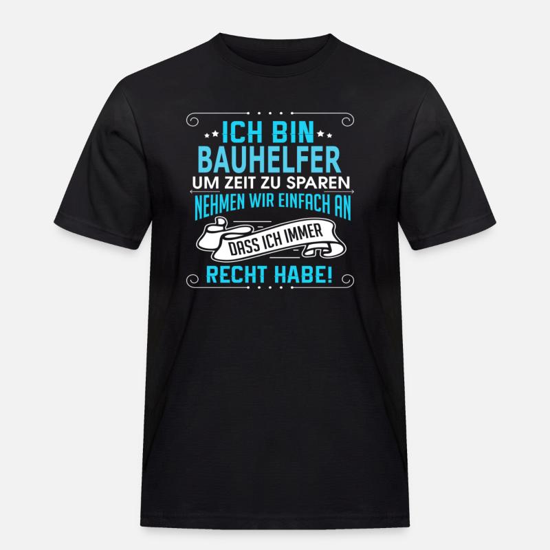 BAUHELFER - Männer Workwear T-Shirt - Schwarz