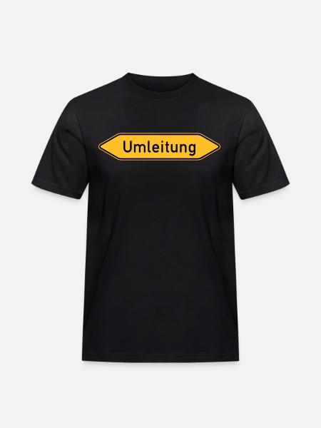Umleitung Doppelt - Männer Workwear T-Shirt - Schwarz
