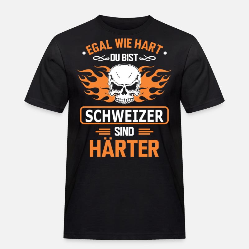 SCHWEIZER - Männer Workwear T-Shirt - Schwarz