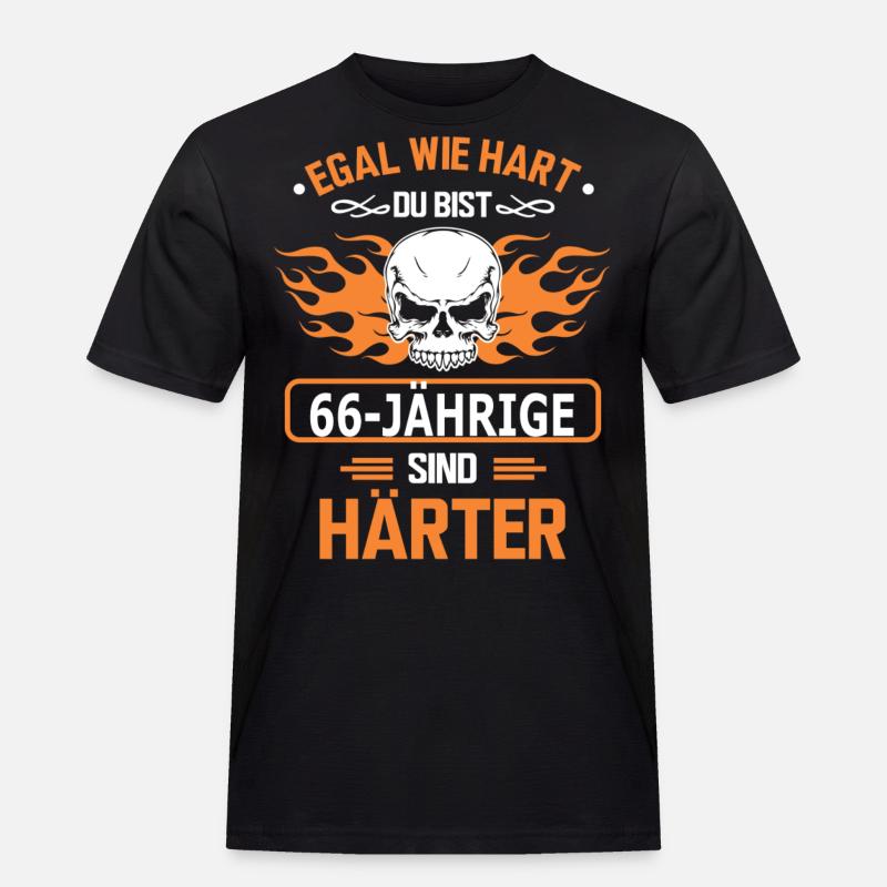 66-JÄHRIGE - Männer Workwear T-Shirt - Schwarz