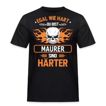 maurer - Männer Workwear T-Shirt - Schwarz - Vorne - AI Model Male 178 light (178cm)