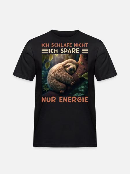 Ich Schlafe Nicht Ich Spare Energie - Männer Workwear T-Shirt - Schwarz