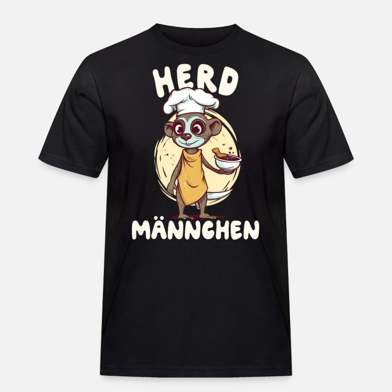 Herdmännchen Erdmännchen Koch - Männer Workwear T-Shirt - Schwarz