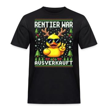 Rentier war ausverkauft Lustiges Elch Weihnachten - Männer Workwear T-Shirt - Schwarz - Vorne - AI Model Male 178 light (178cm)