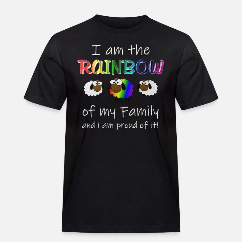 Rainbow Sheep - Männer Workwear T-Shirt - Schwarz