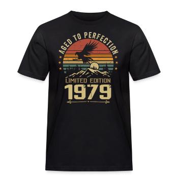1979 Original Vintage Anniversaire 1979 rétro - T-shirt Workwear homme - noir - Devant - AI Model Male 178 light (178cm)