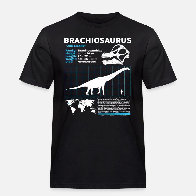 Brachiosaurus Datasheet - Men's Workwear T-Shirt - black