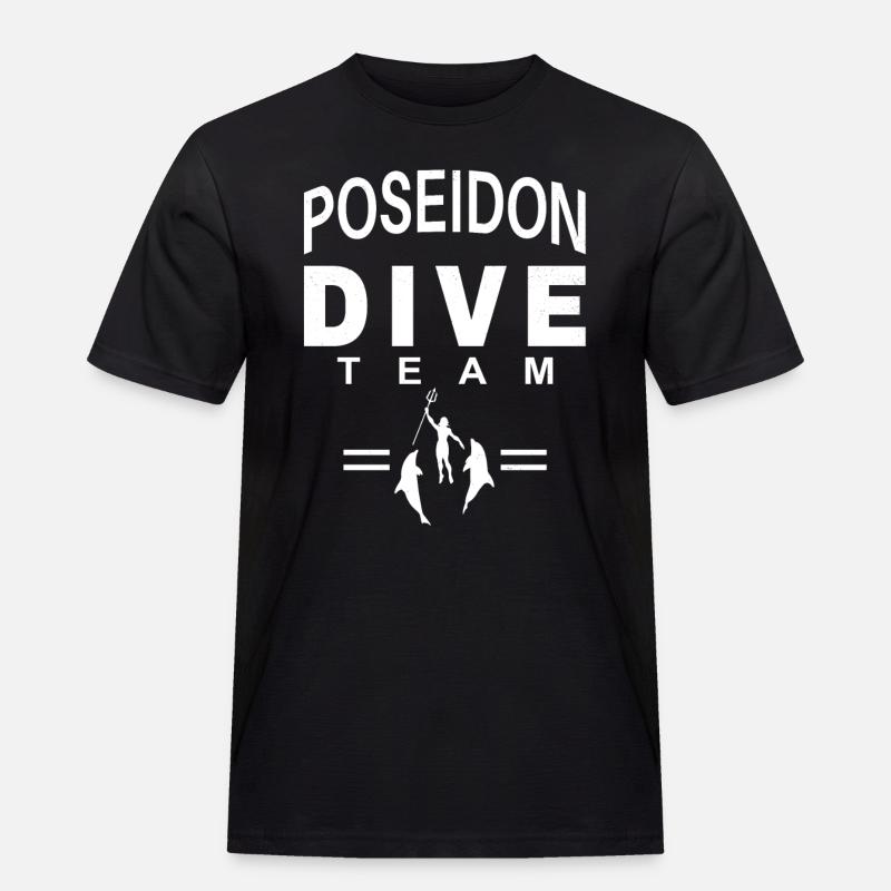 Poseidon Dive Team - Männer Workwear T-Shirt - Schwarz