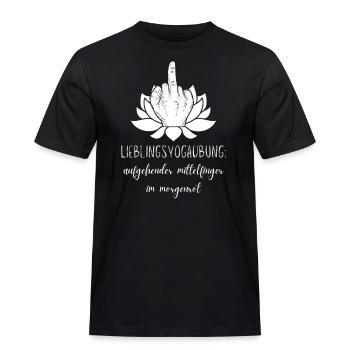 Lieblingsyogaübung: aufgehender Mittelfinger - Männer Workwear T-Shirt - Schwarz - Vorne - AI Model Male 178 light (178cm)