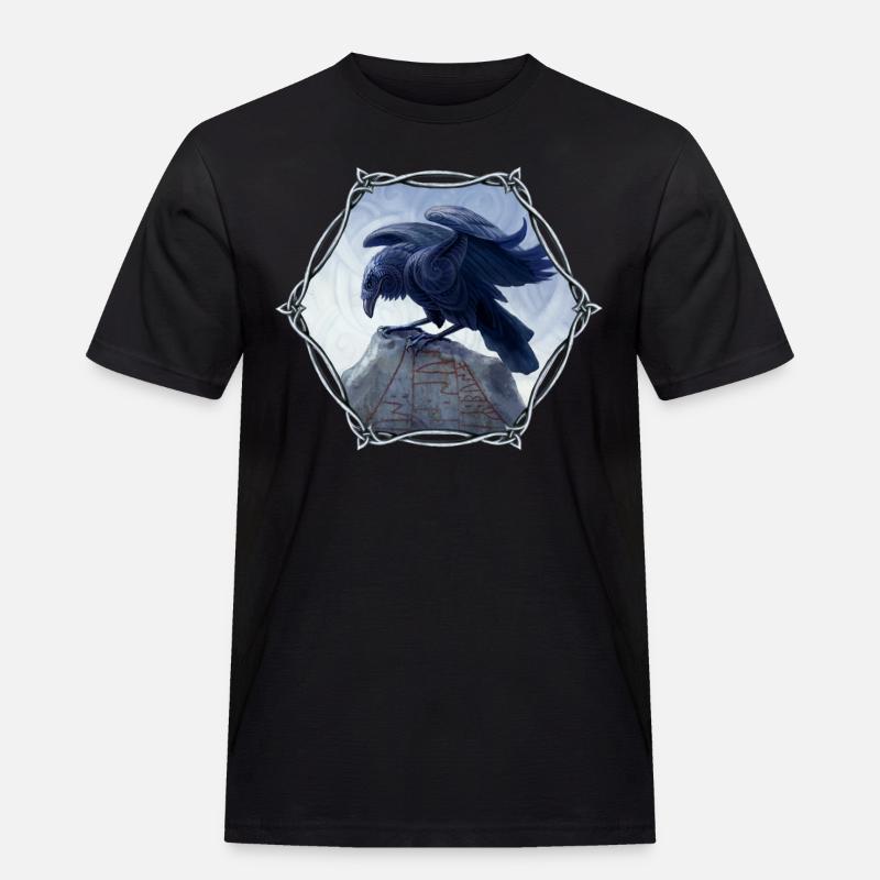 Muninn - Männer Workwear T-Shirt - Schwarz