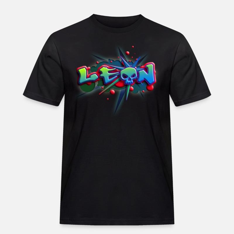 leon_a_012014 - Männer Workwear T-Shirt - Schwarz