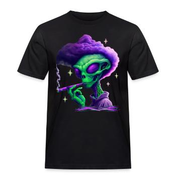 Kiffender Alien - Männer Workwear T-Shirt - Schwarz - Vorne - AI Model Male 178 light (178cm)