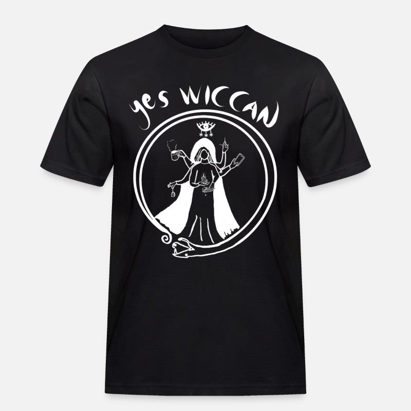 Ja Wicca - Männer Workwear T-Shirt - Schwarz