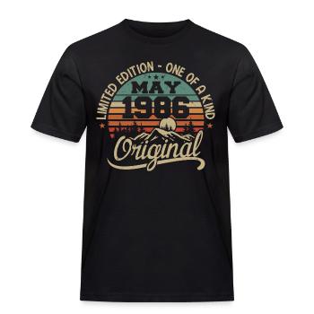 Mai 1986 Geburtstag Mai 1986 Geschenk 1986 Mai - Männer Workwear T-Shirt - Schwarz - Vorne - AI Model Male 178 light (178cm)