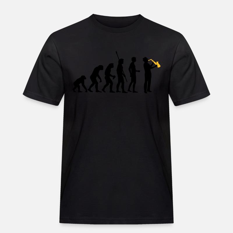 evolution_saxophon_a_2 - Men's Workwear T-Shirt - black