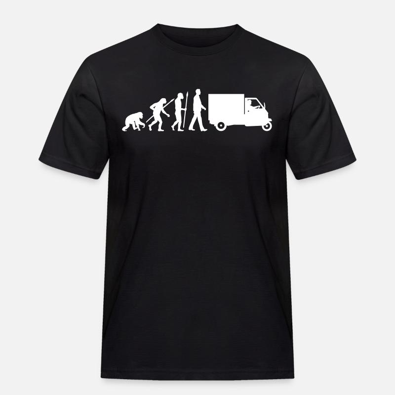 evolution_of_man_piaggio_ape_092014_a_1c - Männer Workwear T-Shirt - Schwarz