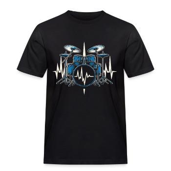 Cadeau Pour Batteur Battement De Coeur Batterie - T-shirt Workwear homme - noir - Devant - AI Model Male 178 light (178cm)