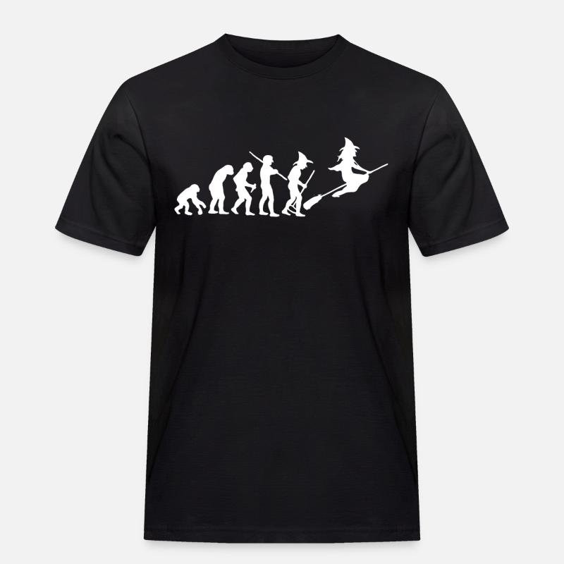 evolution of witch - Männer Workwear T-Shirt - Schwarz