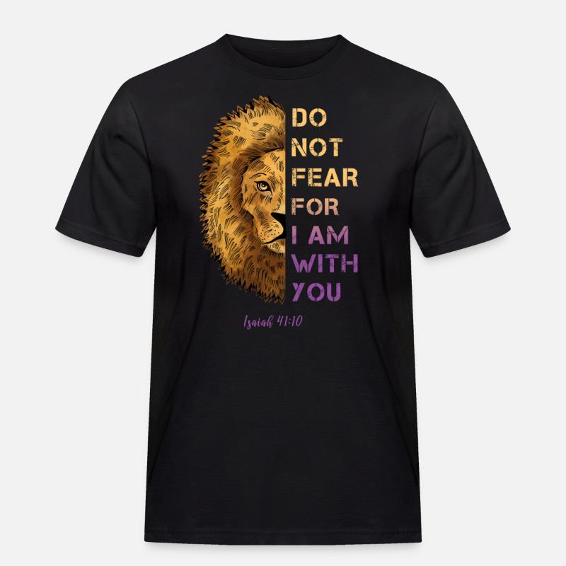 Relgiöses Zitat Löwe - Männer Workwear T-Shirt - Schwarz