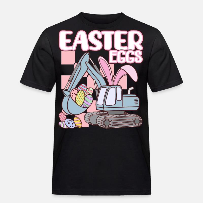 Easter eggs - Männer Workwear T-Shirt - Schwarz