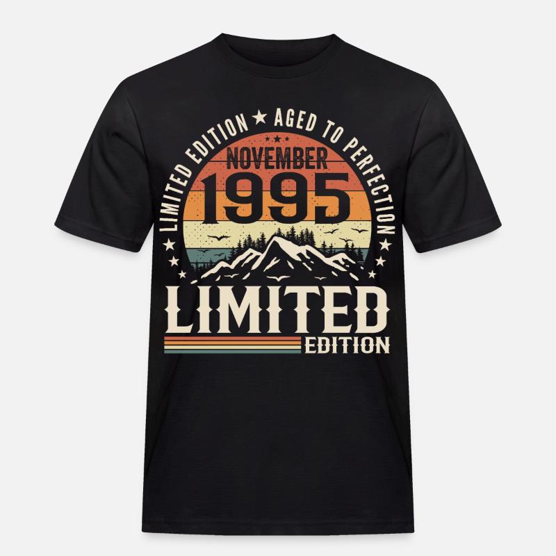 November 1995 Einzigartiges Retro-Jubiläum - Männer Workwear T-Shirt - Schwarz