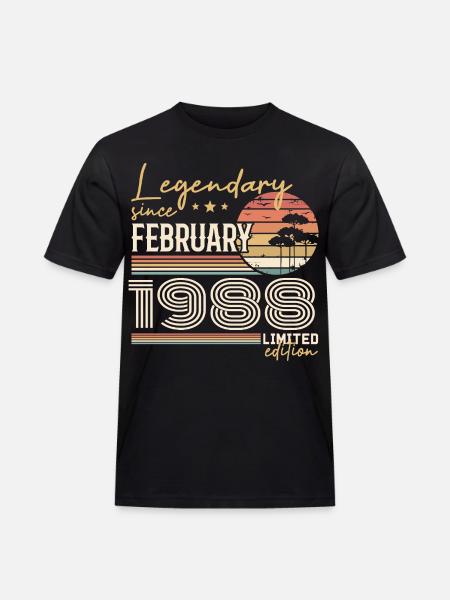 Février 1988 anniversaire 1988 légendes Février - T-shirt Workwear homme - noir