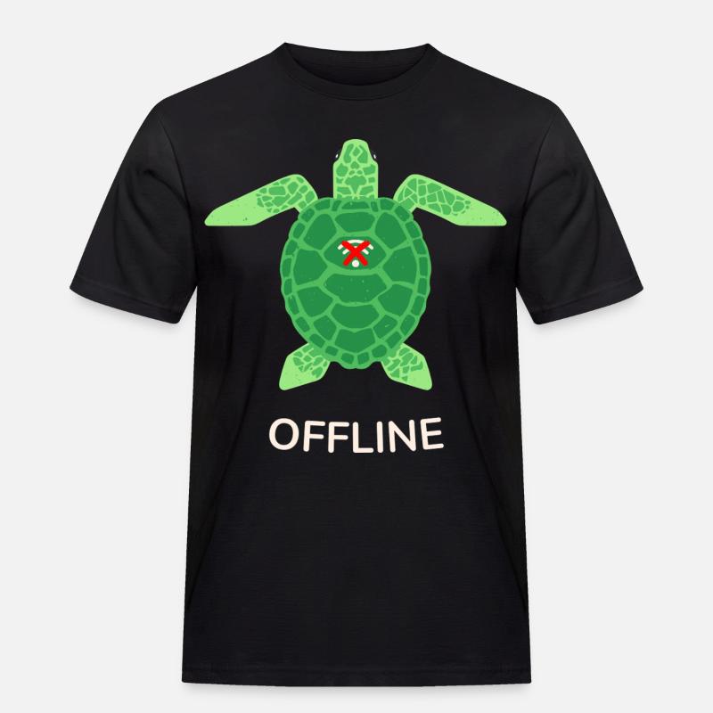 Offline-Modus Turtle - Männer Workwear T-Shirt - Schwarz