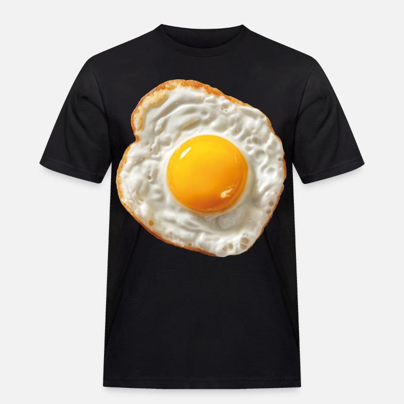 Spiegelei - Männer Workwear T-Shirt - Schwarz
