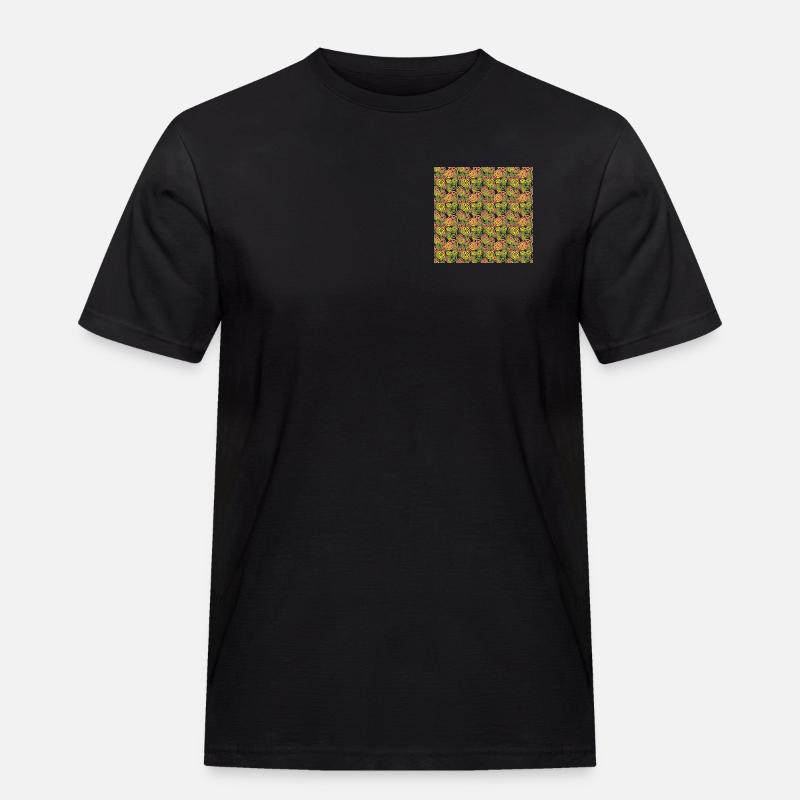 Frucht Zitronen Orangen Muster - Männer Workwear T-Shirt - Schwarz