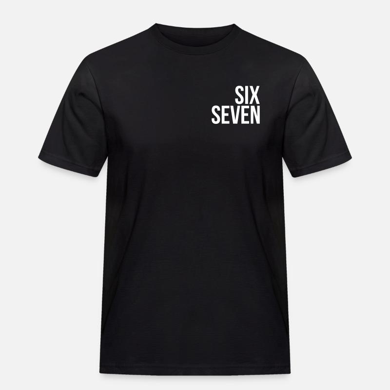 67 "six seven" text - Men's Workwear T-Shirt - black