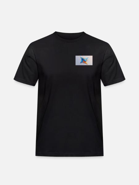 Origami Stern BlauOrange - Männer Workwear T-Shirt - Schwarz