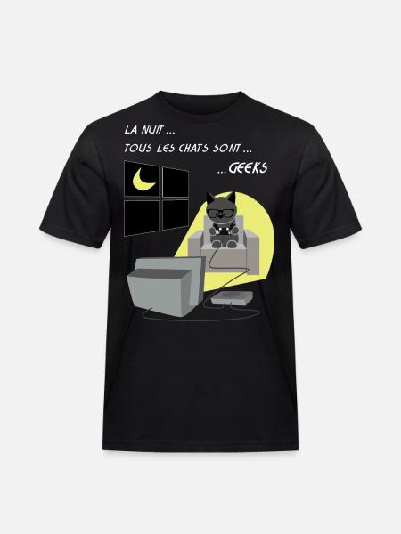 chats geeks - T-shirt Workwear homme - noir