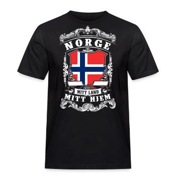 Norge - Norway - Norwegen - Männer Workwear T-Shirt - Schwarz - Vorne - AI Model Male 178 light (178cm)