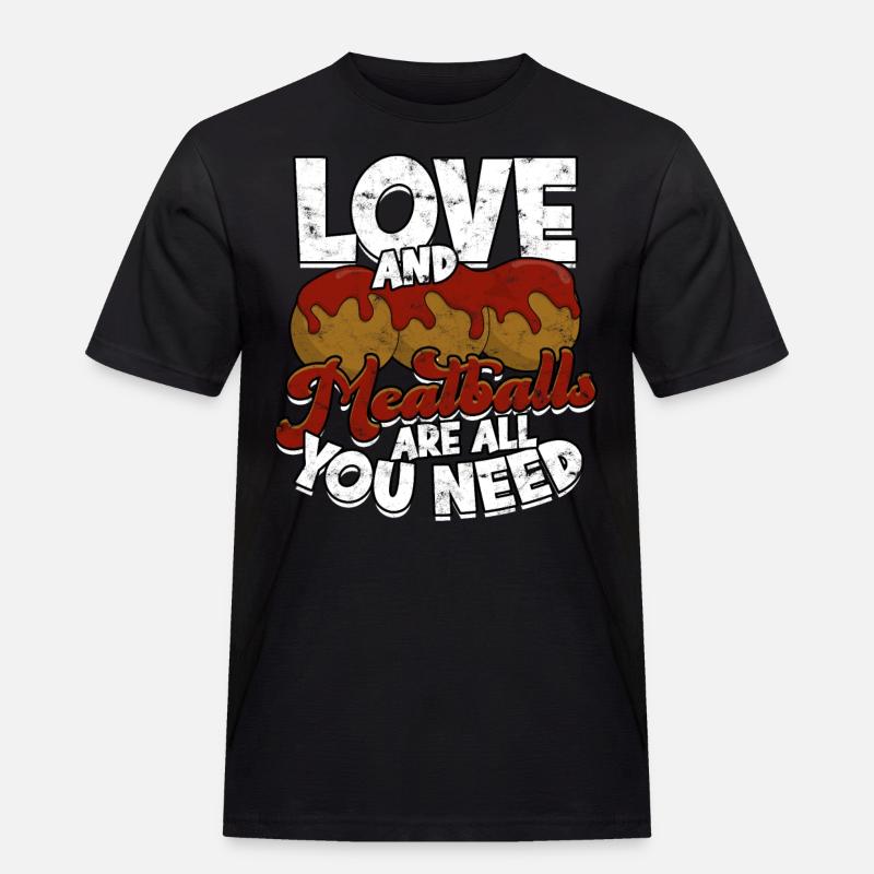 fleischklößchen essen spaghetti geschenk geschenki - Männer Workwear T-Shirt - Schwarz