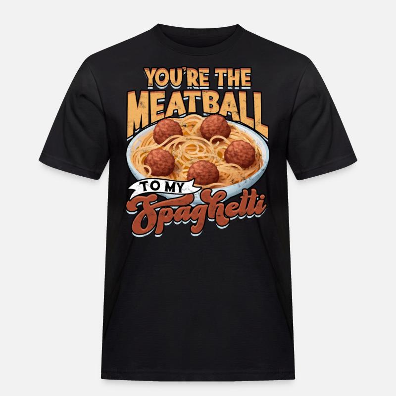 fleischklößchen essen spaghetti geschenk geschenki - Männer Workwear T-Shirt - Schwarz