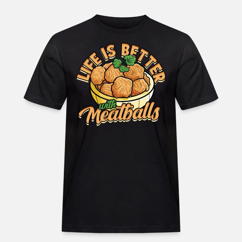 fleischklößchen essen spaghetti geschenk geschenki - Männer Workwear T-Shirt - Schwarz