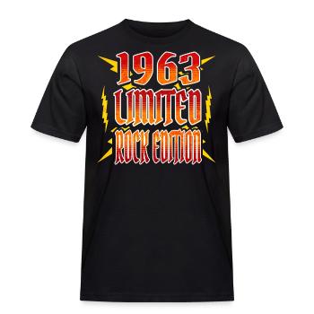 Limitierte Auflage Rockeur 1963 60 Jahre Jubiläum - Männer Workwear T-Shirt - Schwarz - Vorne - AI Model Male 178 light (178cm)
