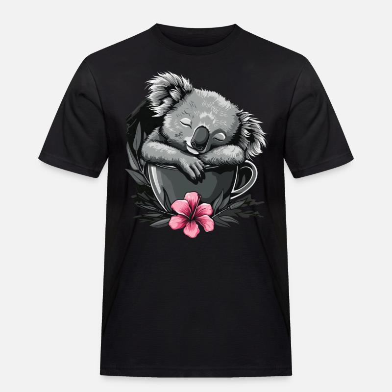 Koala - Männer Workwear T-Shirt - Schwarz