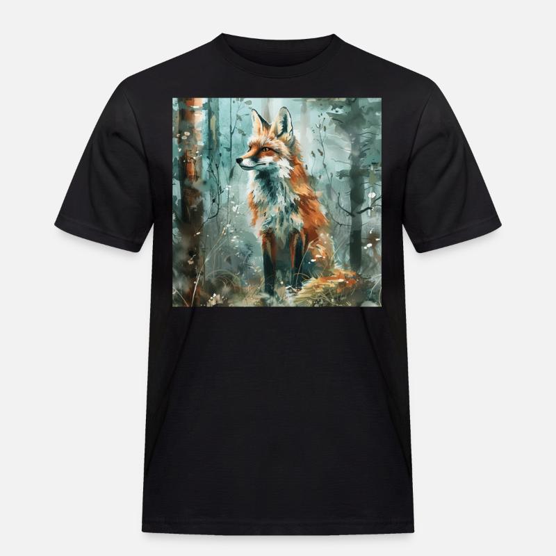 Fuchs - Männer Workwear T-Shirt - Schwarz
