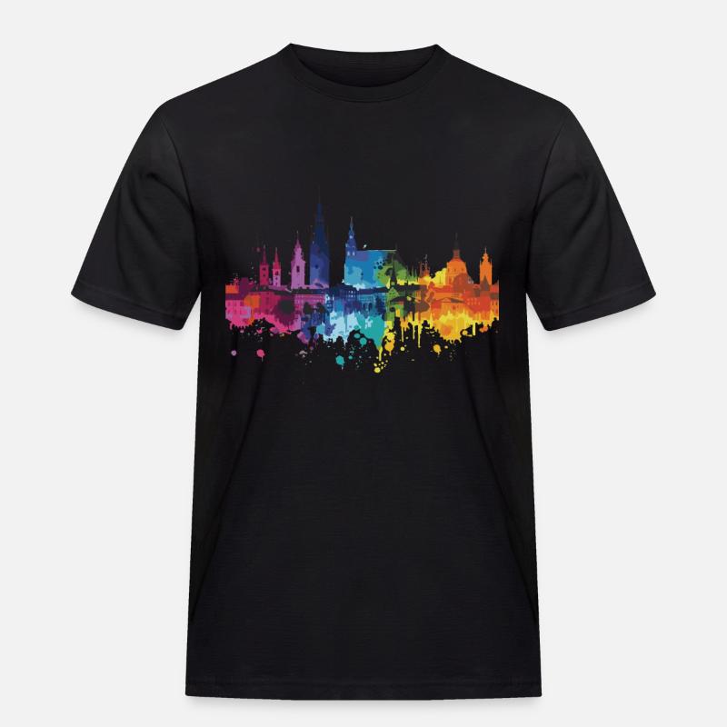 Tychy - Männer Workwear T-Shirt - Schwarz