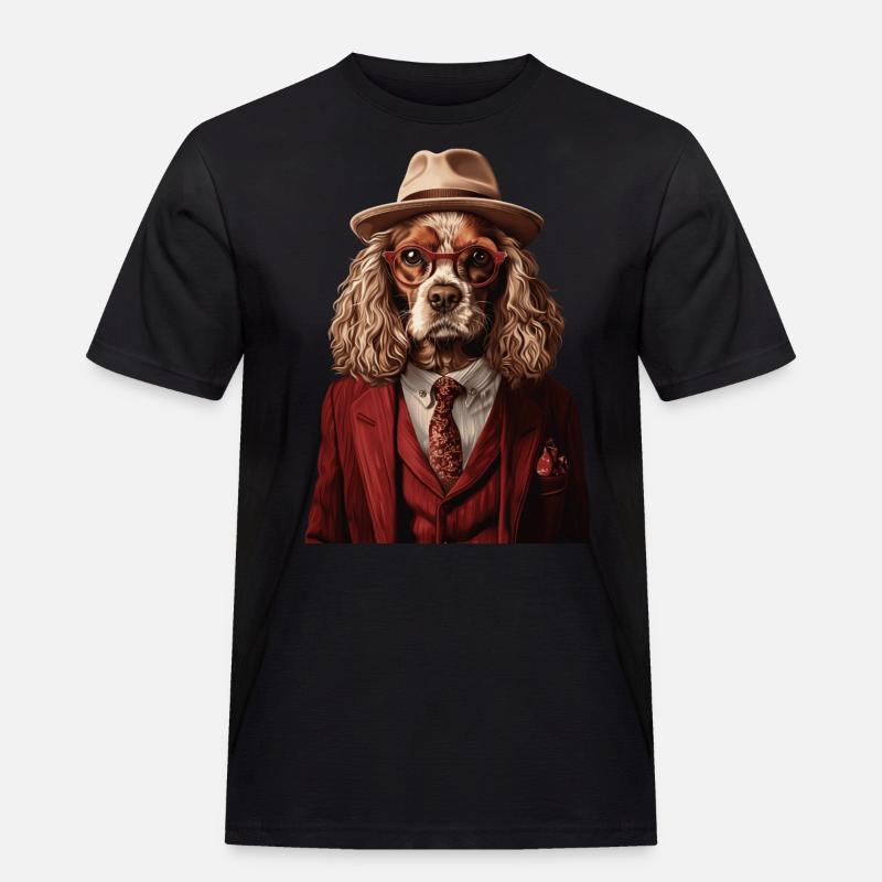 Cocker Spaniel - Männer Workwear T-Shirt - Schwarz