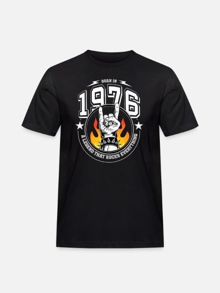 1976 Birthday, rocks everything - Men's Workwear T-Shirt - black