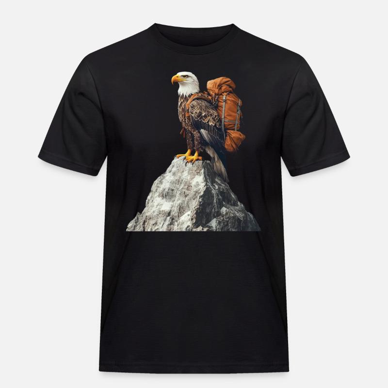 Adler - Männer Workwear T-Shirt - Schwarz