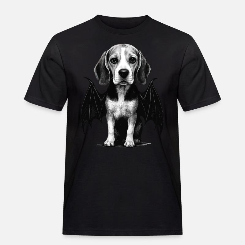 Beagle - Männer Workwear T-Shirt - Schwarz