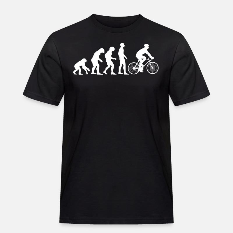 Evolution Fahrradfahrer - Männer Workwear T-Shirt - Schwarz