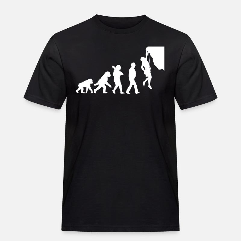 Evolution des Kletterns - Männer Workwear T-Shirt - Schwarz