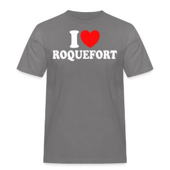 Humour I Love Roquefort Fromage - T-shirt Workwear homme - gris - Devant - AI Model Male 185 dark (185cm)